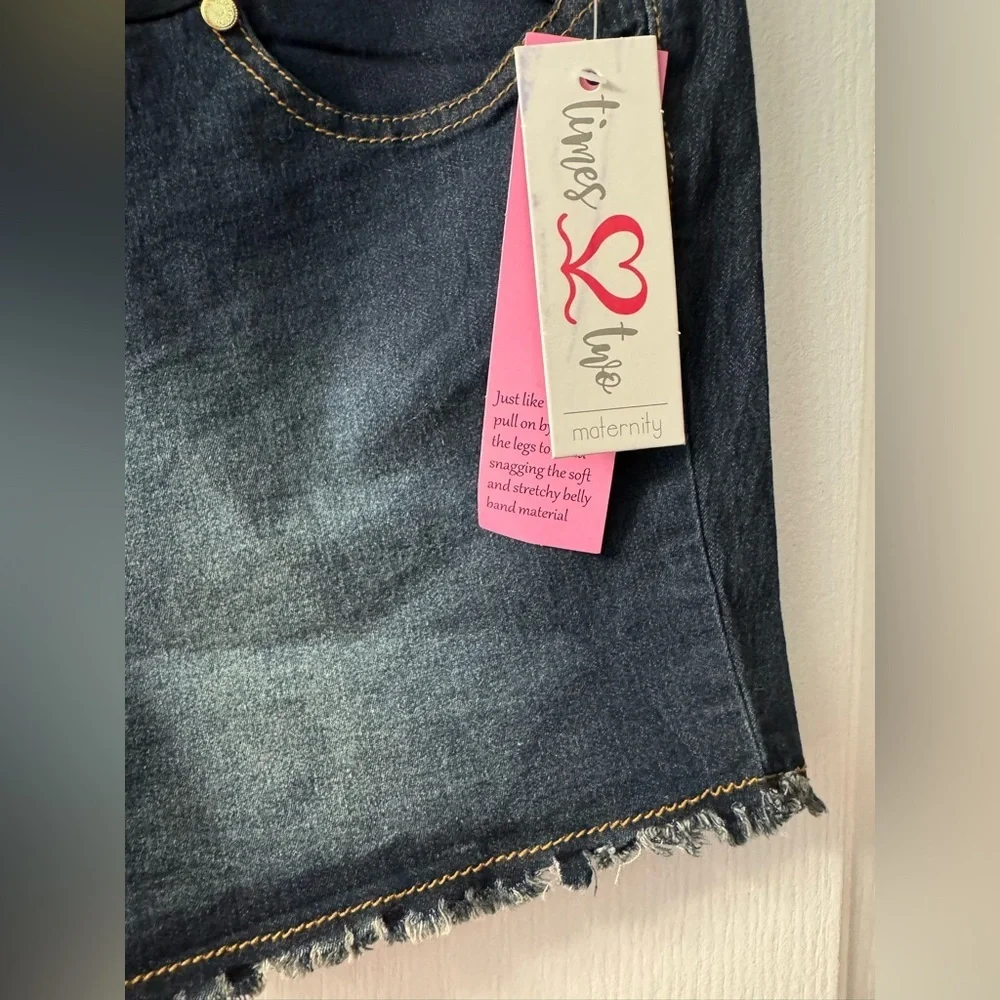 Times Two: Stylish Soft Denim Maternity Shorts